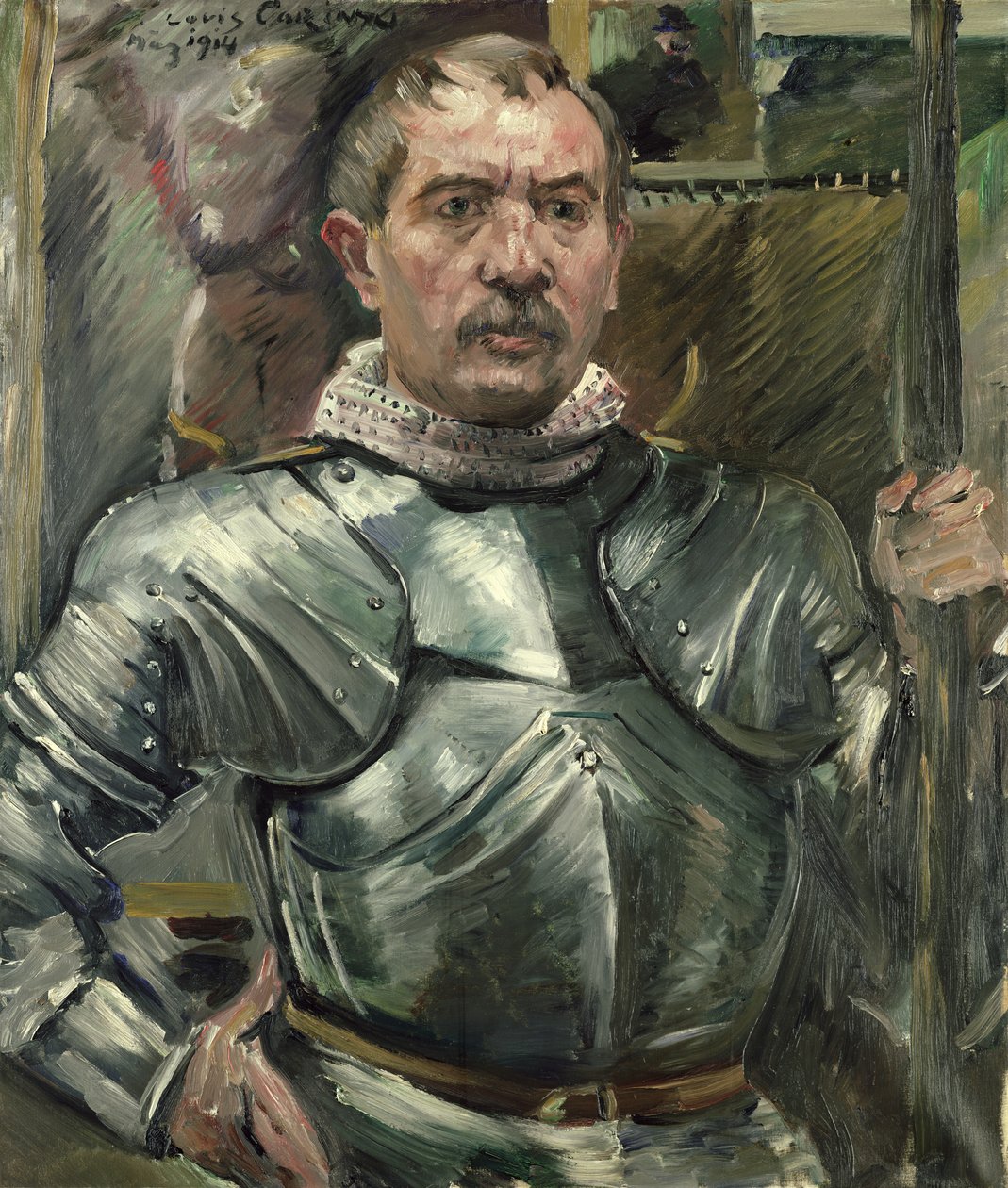 Selbstporträt in Rüstung, 1914 von Lovis Corinth