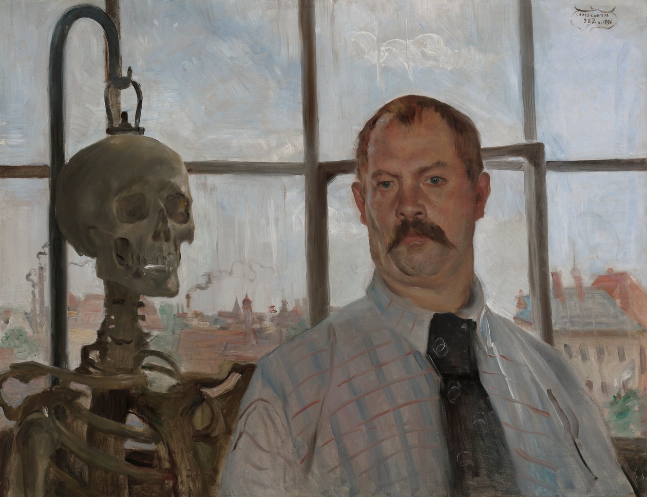 Selbstbildnis mit Skelett von Lovis Corinth