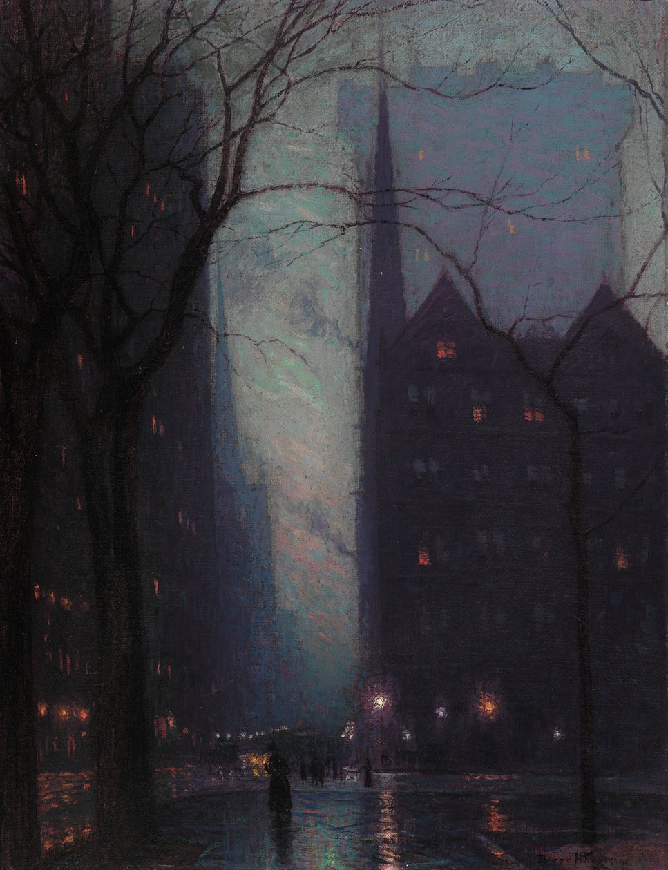 Fifth Avenue in der Dämmerung, ca. 1910 von Lowell Birge Harrison
