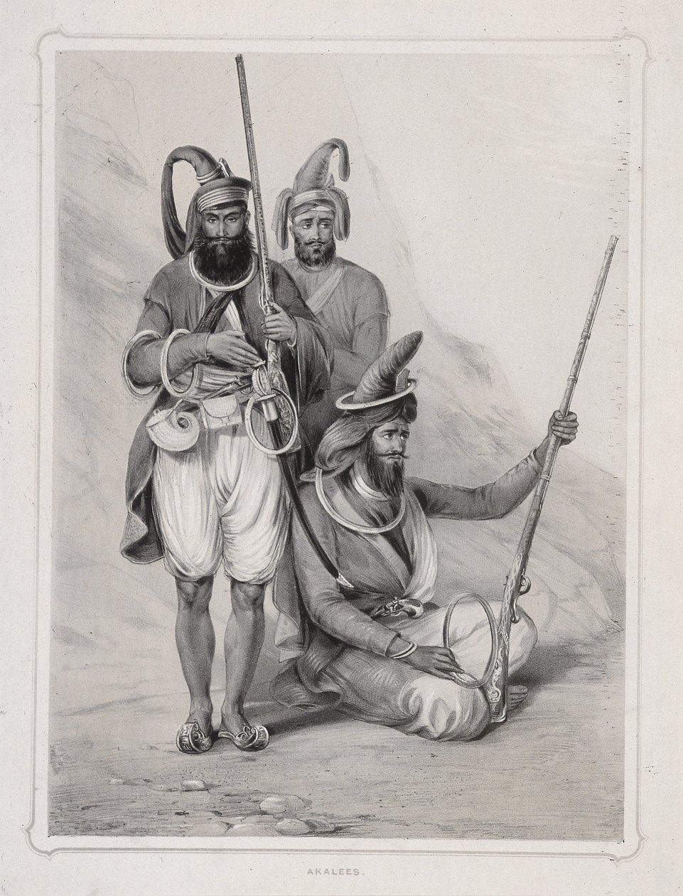Akalees, Indische Krieger, 1844 von Lowes Dickinson