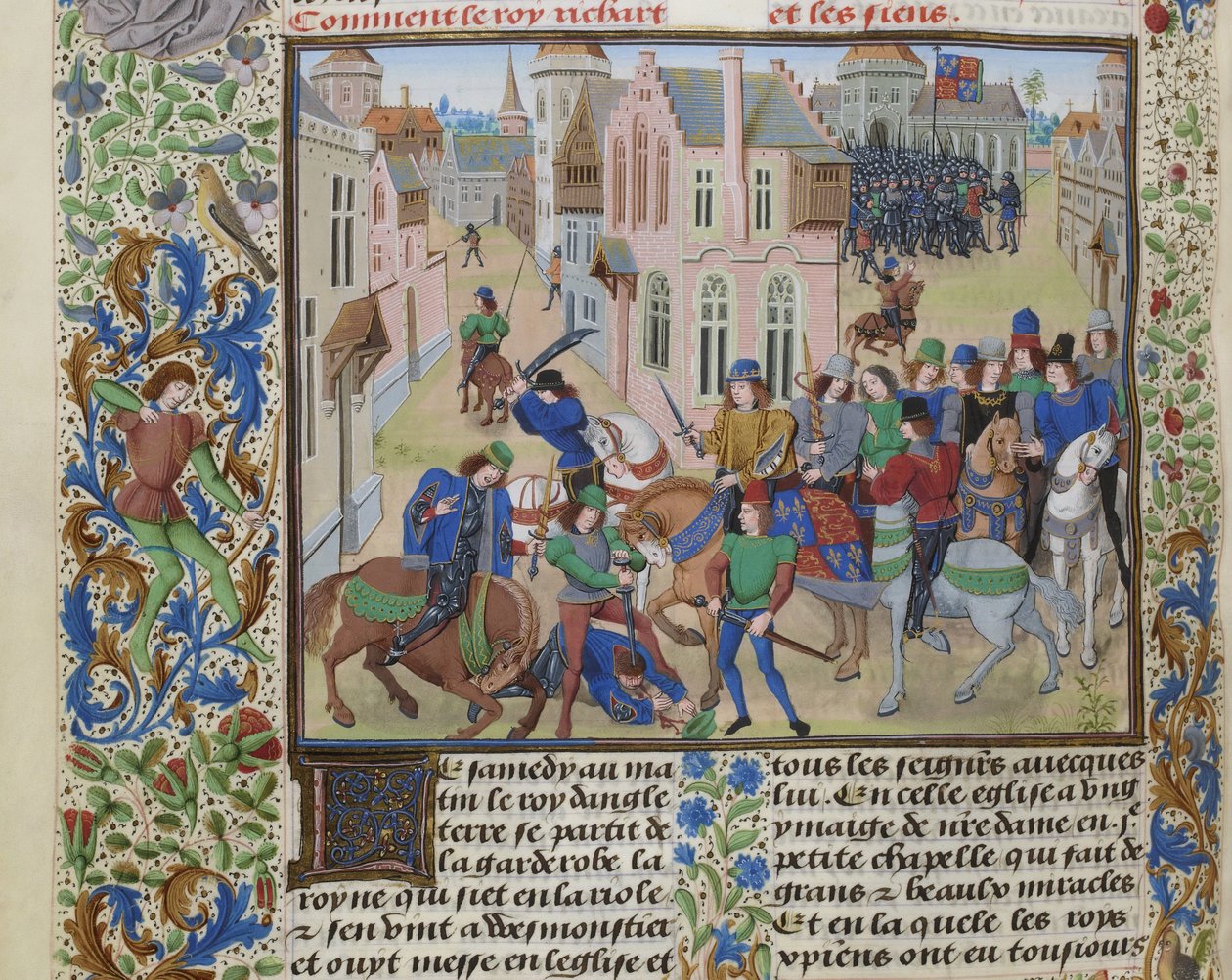 Der Tod von Wat Tyler, ca. 1470-1475 von Loyset Liedet