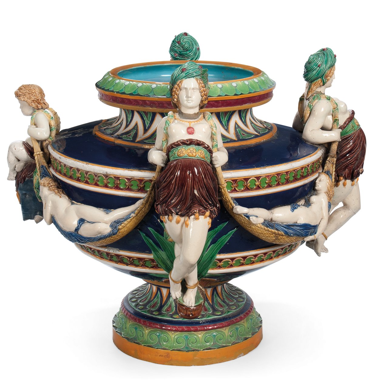 Große Minton-Majolika-Jardiniere, ca. 1870 (Keramik) von Ltd Mintons