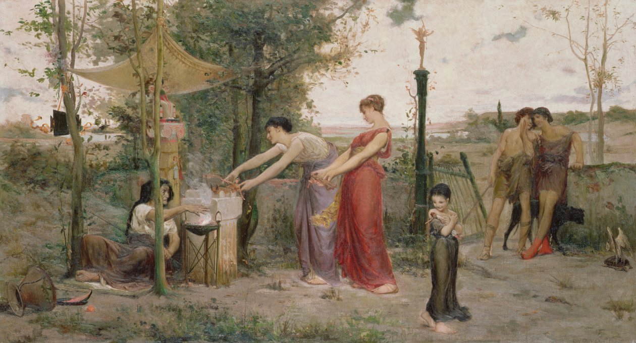 Opfernde Puppen, 1871 von Luc Oliver Merson