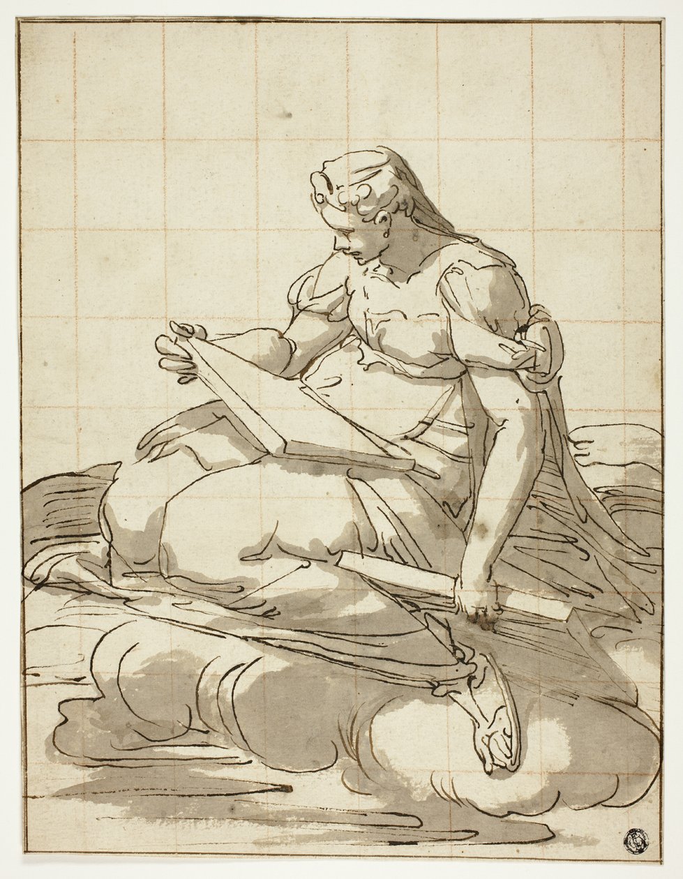 Sibylle in den Wolken von Luca Cambiaso