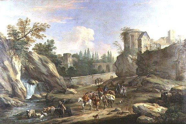 Reisende in der Campagna von Luca Carlevaris