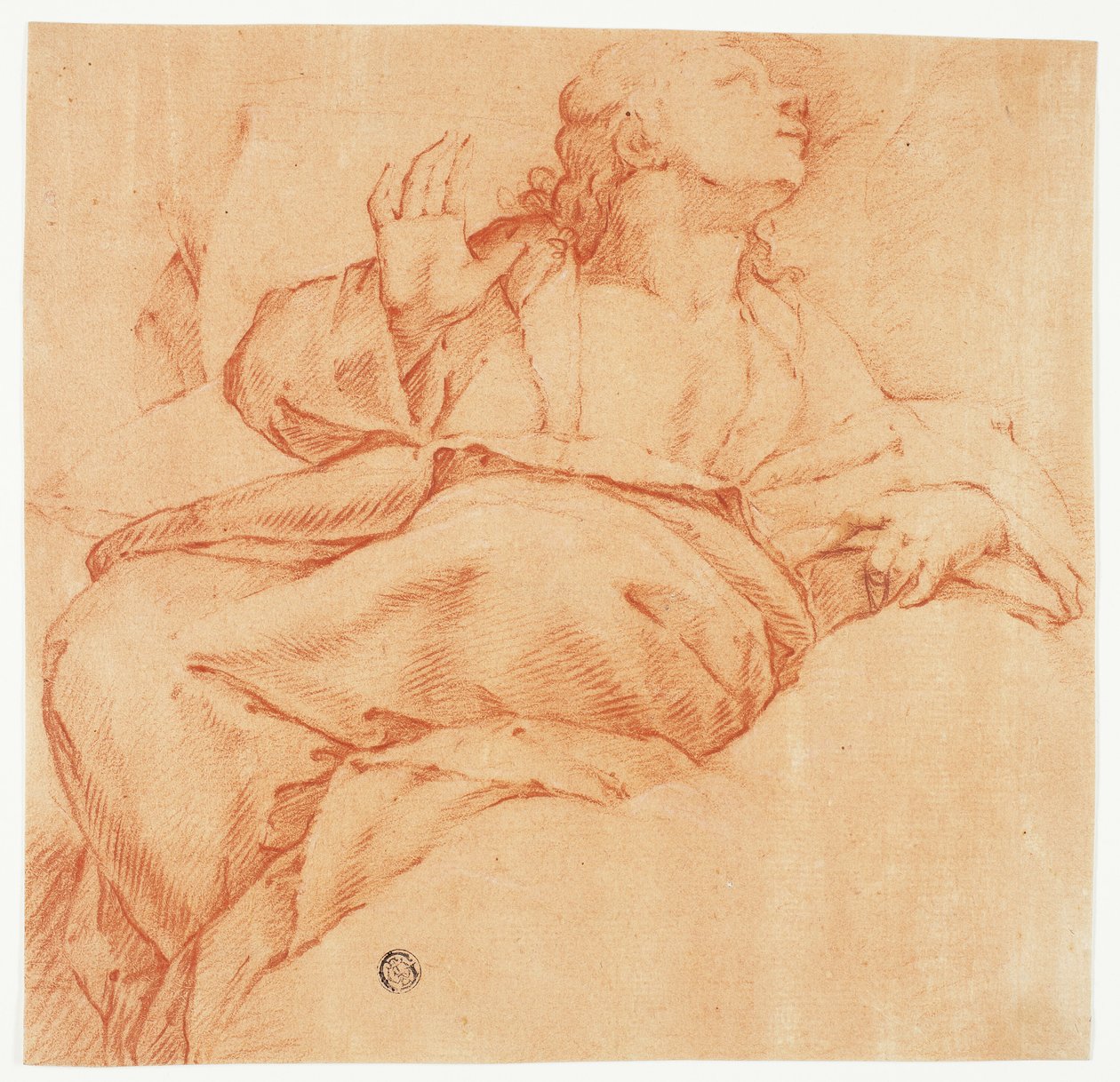 Evangelist, der nach oben schaut von Luca Giordano