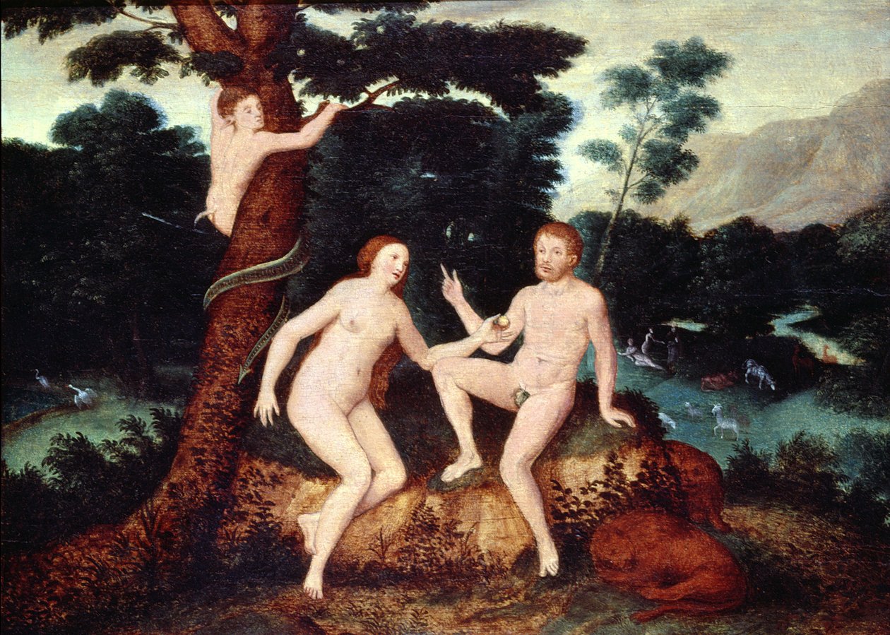 Adam und Eva im Garten Eden von Lucas Cranach the Elder