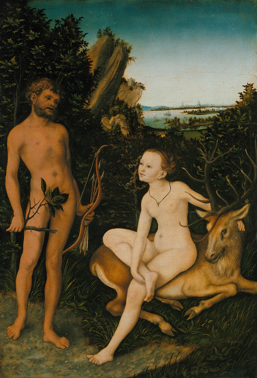 Apoll und Diana in waldiger Landschaft von Lucas Cranach the Elder