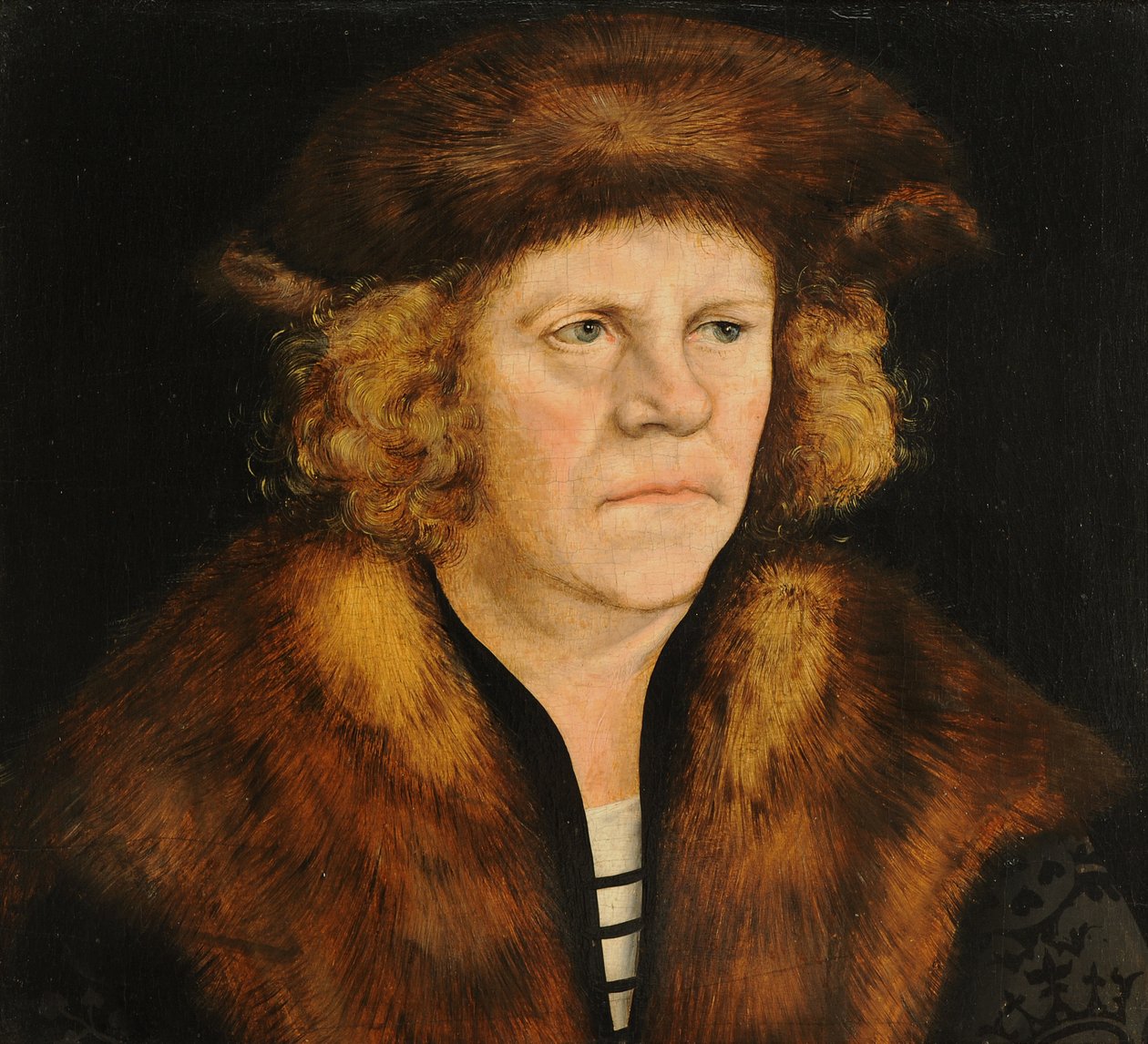 Bildnis eines Mannes in braunem Pelzbarett von Lucas Cranach the Elder