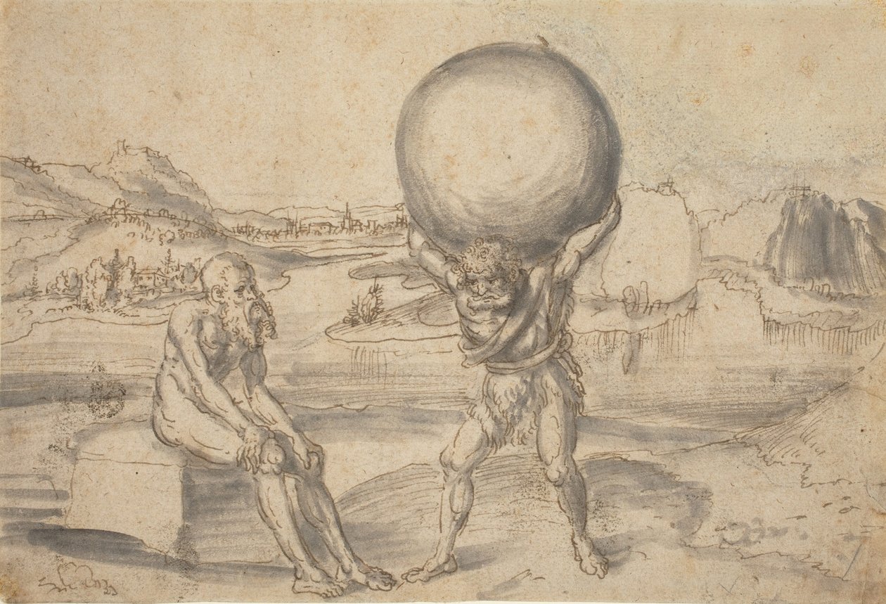 Herkules und Atlas von Lucas Cranach the Elder