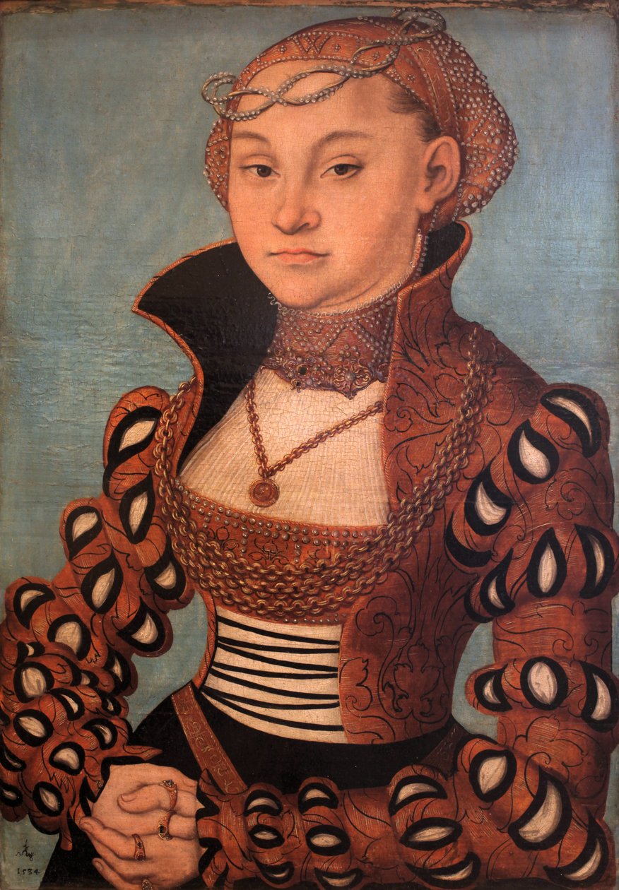 Porträt einer sächsischen Edeldame von Lucas Cranach the Elder