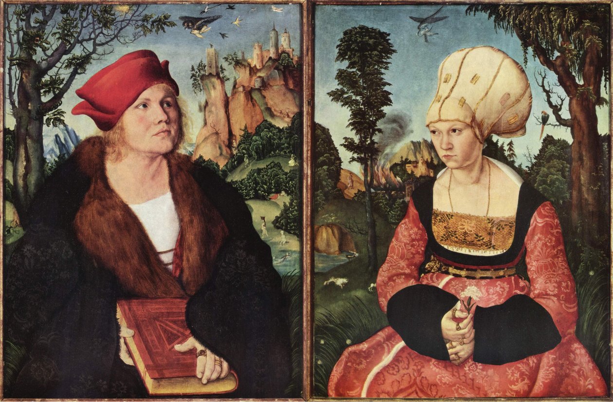 Porträt von Dr. Johannes Cuspinian & Porträt von Anna Cuspinian-Putsch von Lucas Cranach the Elder