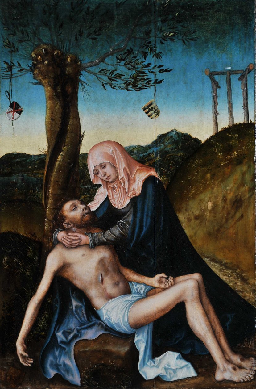 Pietà unter dem Kreuz von Lucas Cranach the Elder