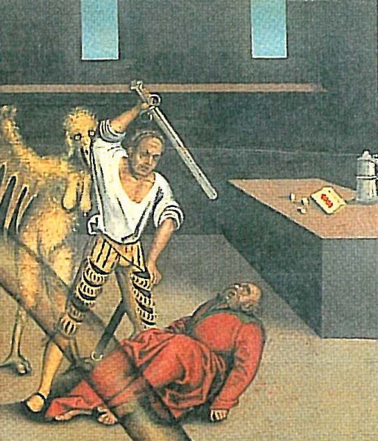 Die Zehn Gebote Fünftes Gebot (Detail) von Lucas Cranach the Elder