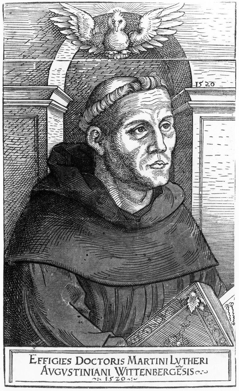 Martin Luther als Augustinermönch, 1520-24 von Lucas Cranach the Elder