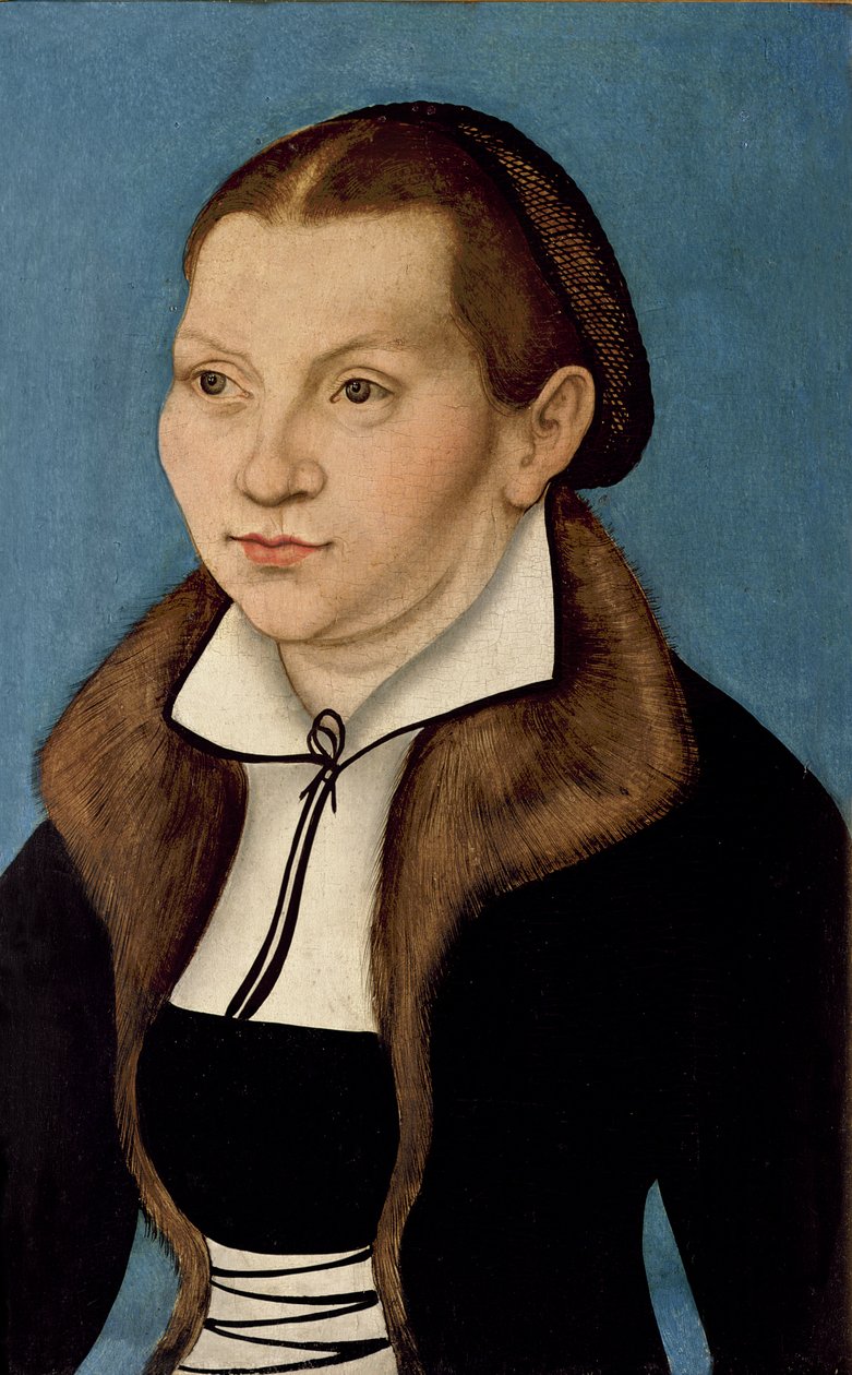 Porträt von Katharina von Bora (1499-1552) 1529 von Lucas Cranach the Elder