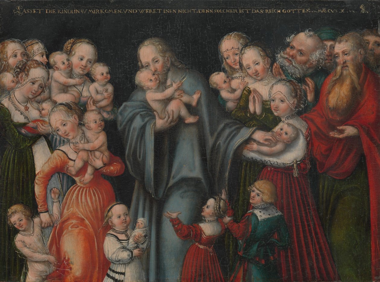 Christus segnet die Kinder, ca. 1545-50 von Lucas the Younger Cranach