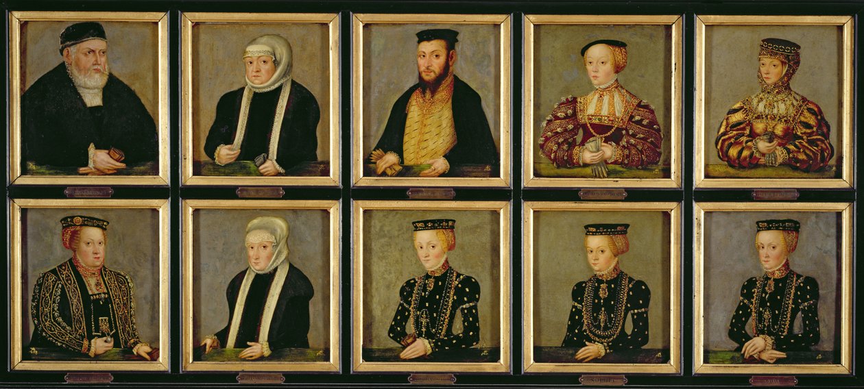 Porträts von Mitgliedern der Jagiellonen-Dynastie, ca. 1565 von Lucas Cranach the Younger