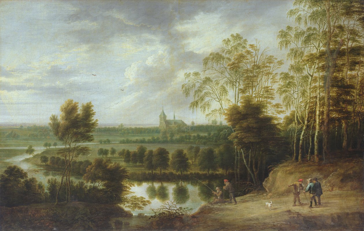 Landschaft mit Fischer von Lucas van Uden