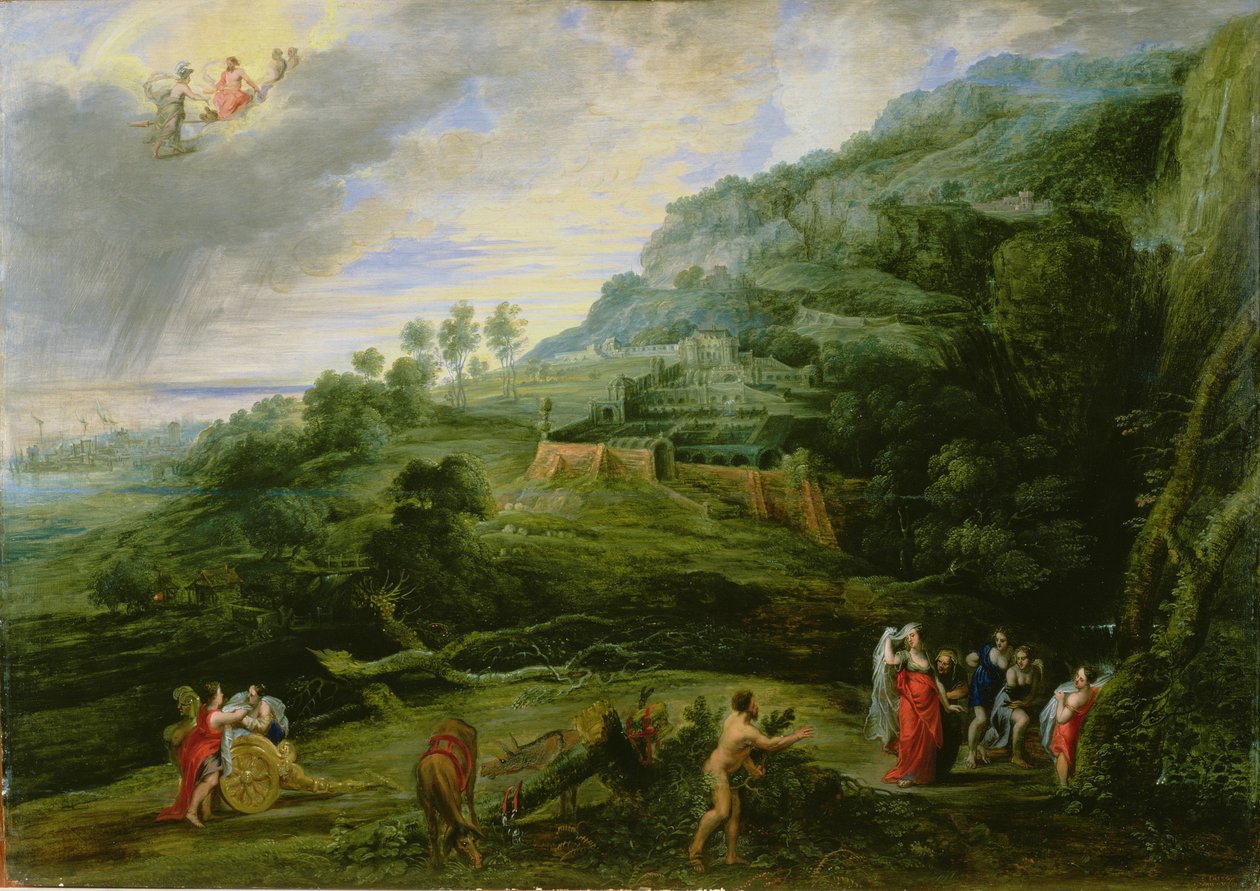 Odysseus und Nausikaa, 1635 von Lucas van Uden