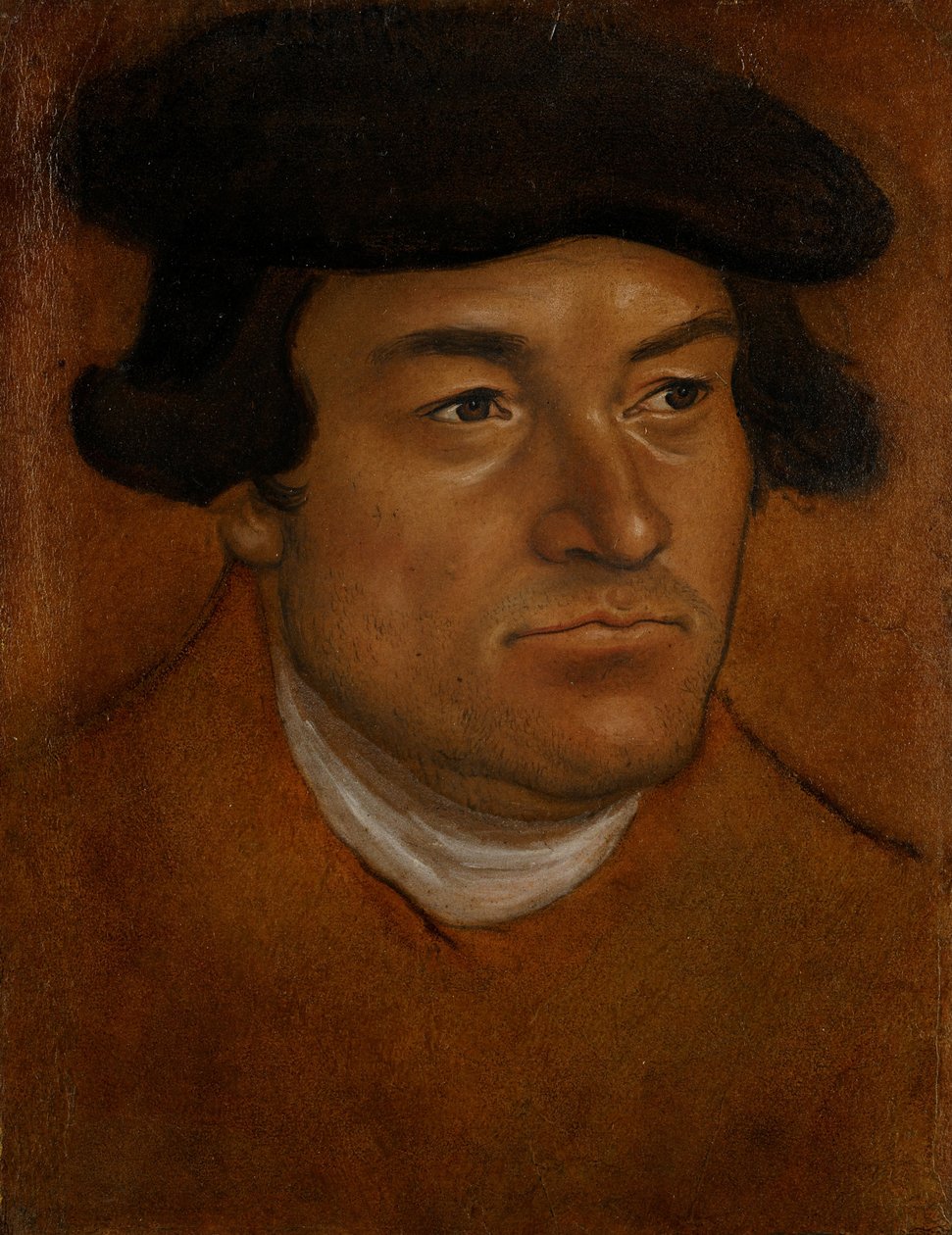 Porträt eines Mannes mit schwarzer Mütze von Lucas Cranach the Elder