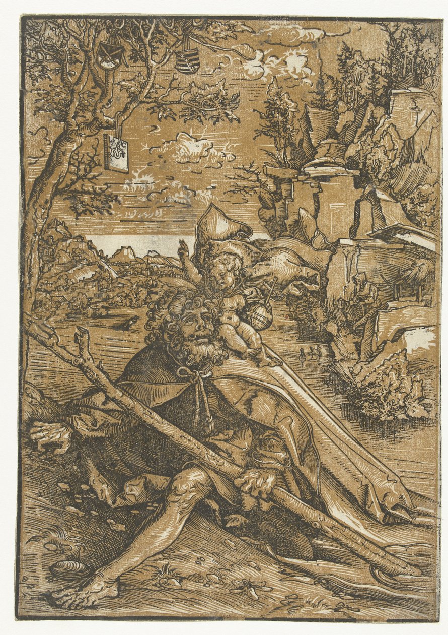 Heiliger Christophorus mit dem Christuskind von Lucas Cranach