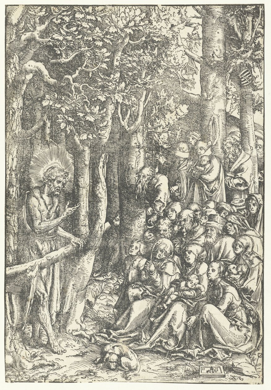 Johannes der Täufer predigt zu den Menschen von Lucas Cranach