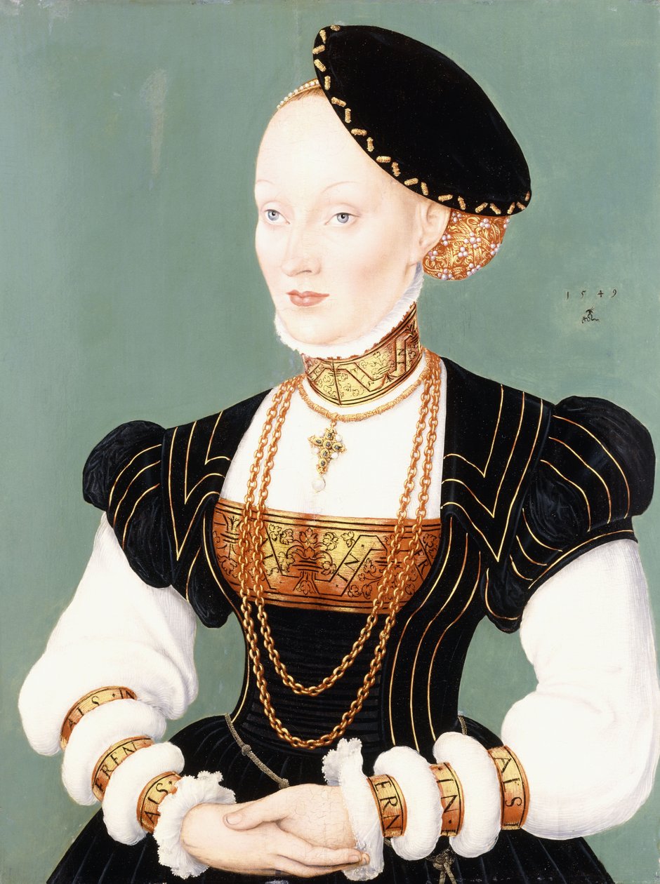 Porträt von Anne von Dänemark von Lucas Cranach