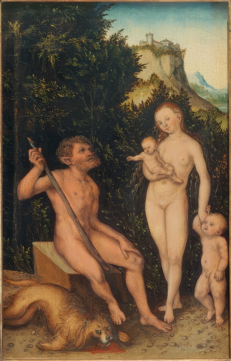 Familie der Naturmenschen von Lucas Cranach the Elder