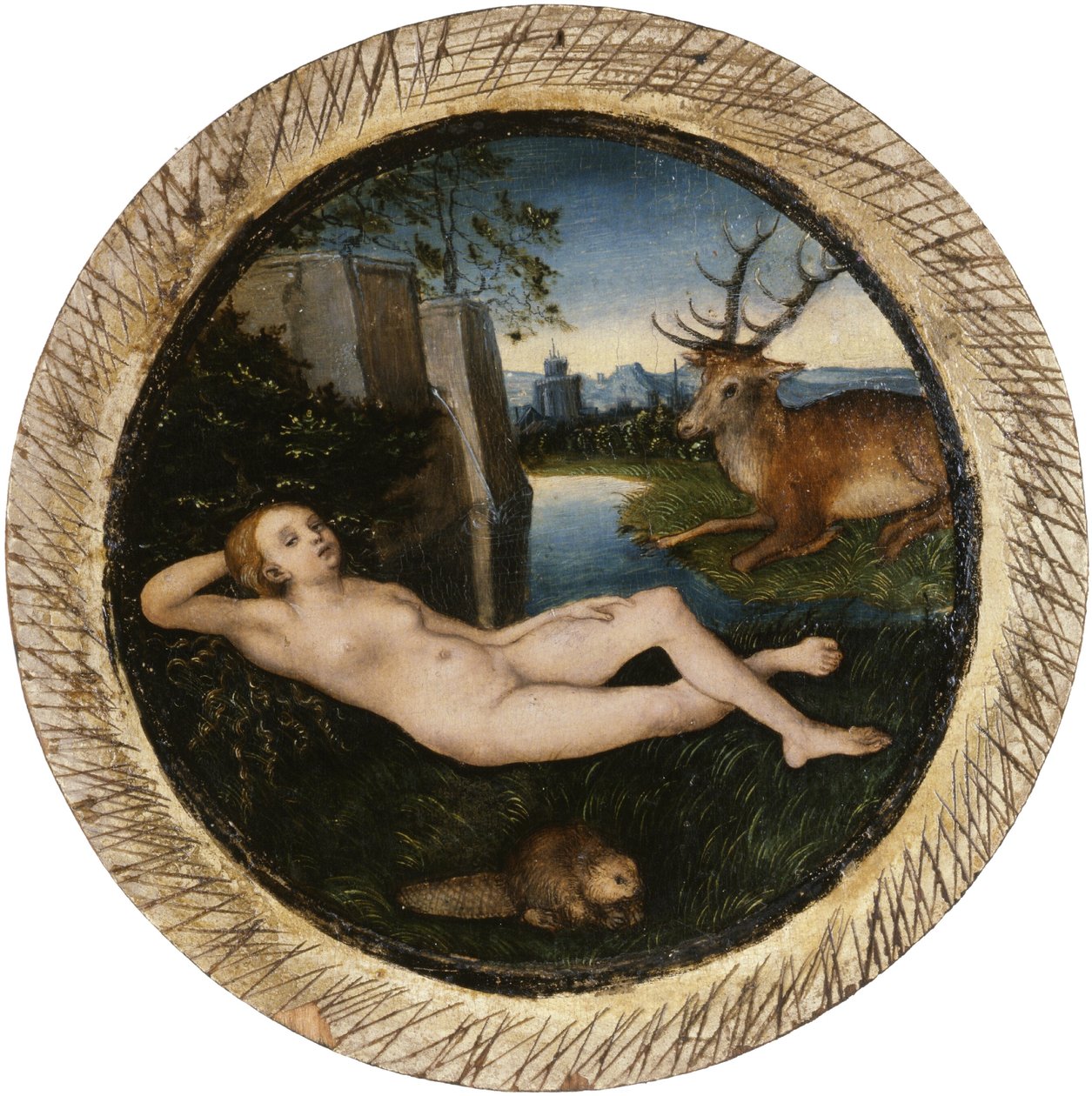 Ruhende Quellnymphe von Lucas Cranach the Elder