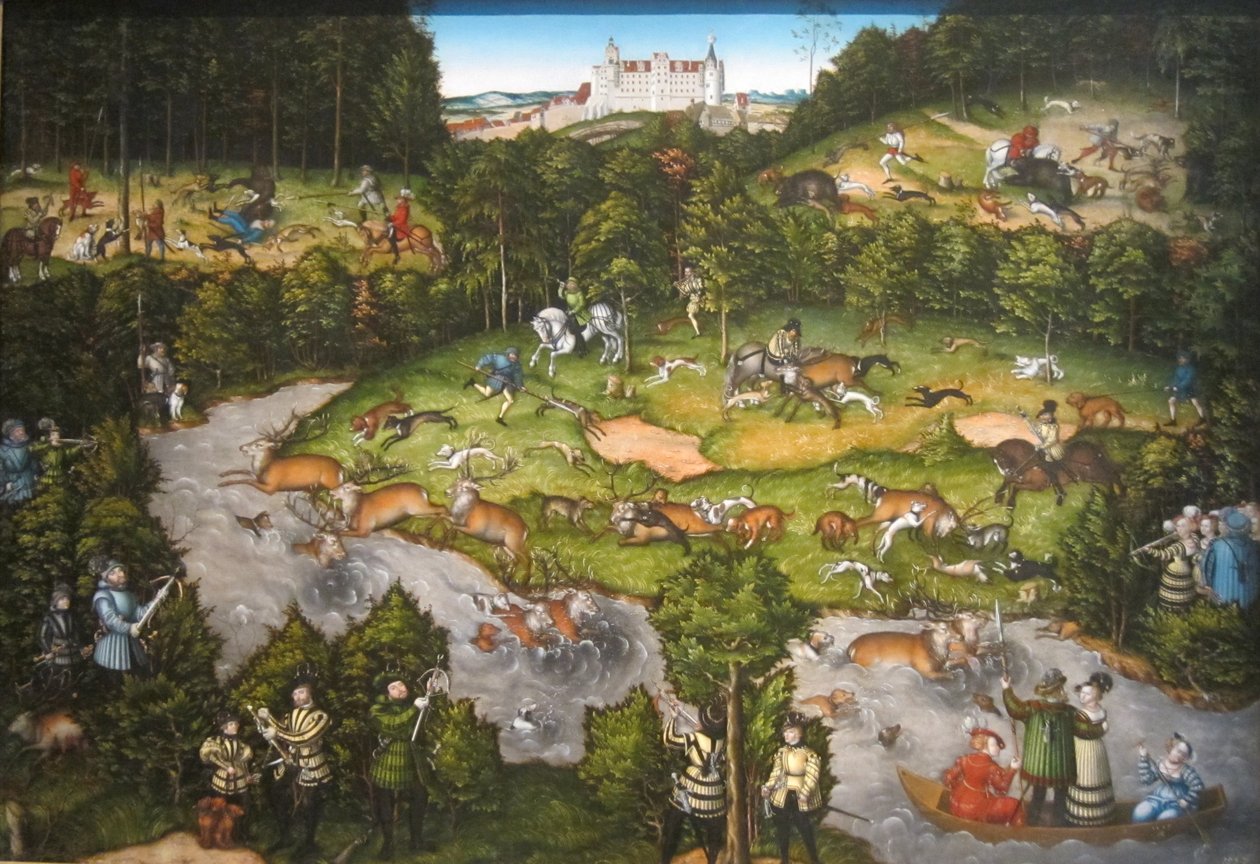 Jagd in der Nähe von Schloss Hartenfels von Lucas Cranach the Elder