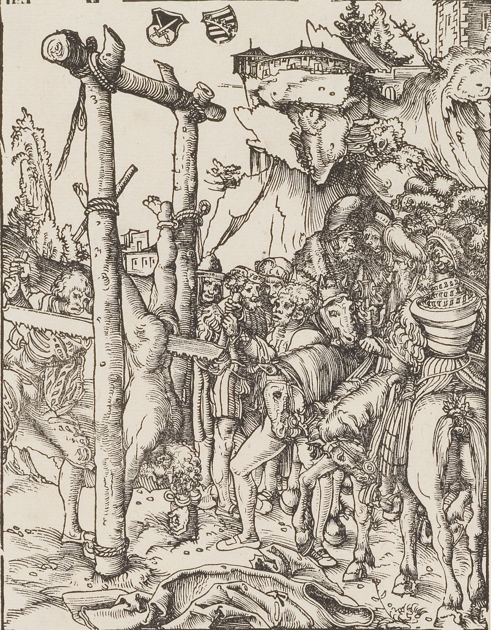 Zersägen des Heiligen Simon Zelotes von Lucas Cranach the Elder