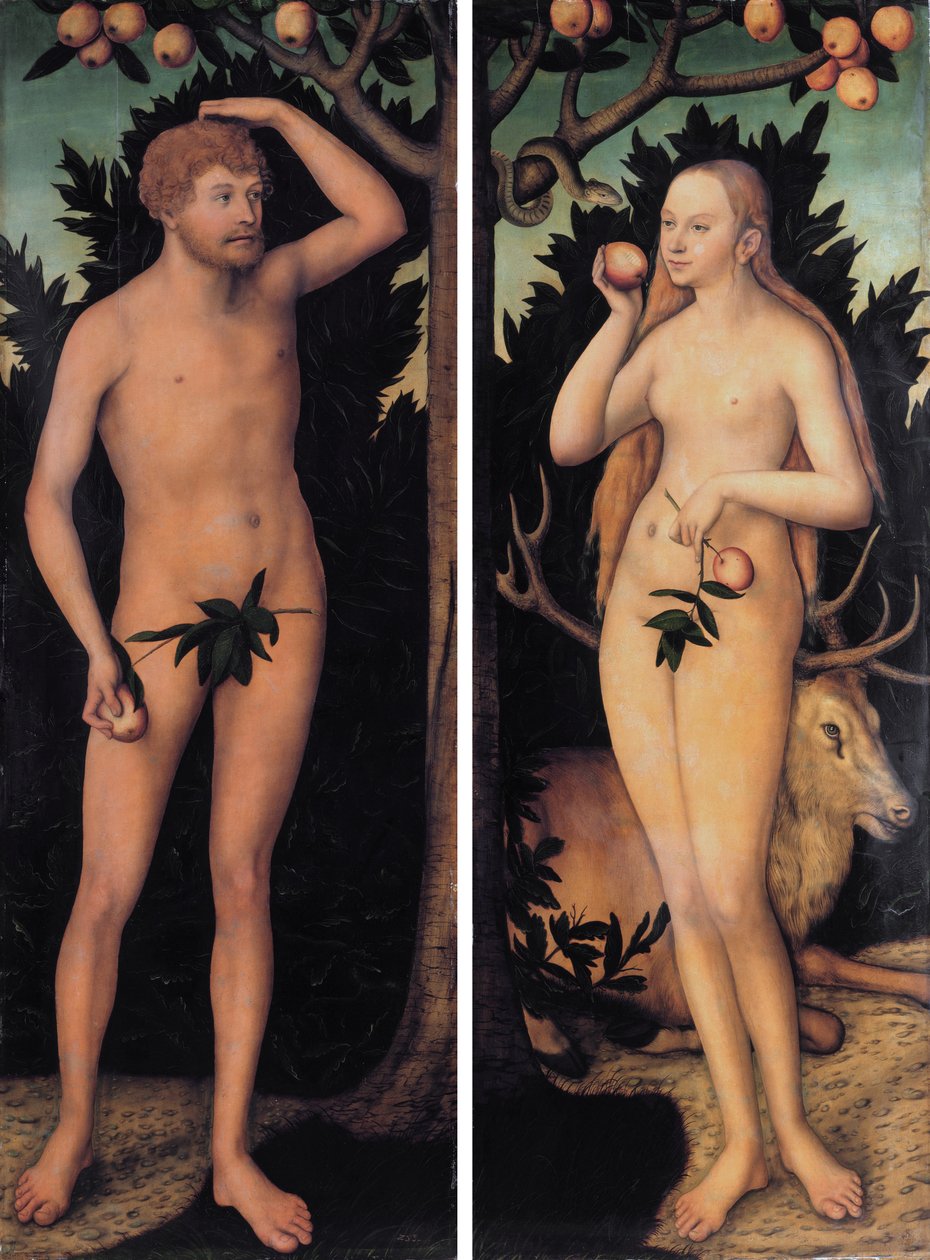 Adam und Eva von Lucas Cranach the Younger