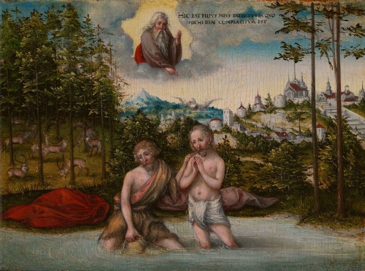 Die Taufe Christi von Lucas Cranach the Younger