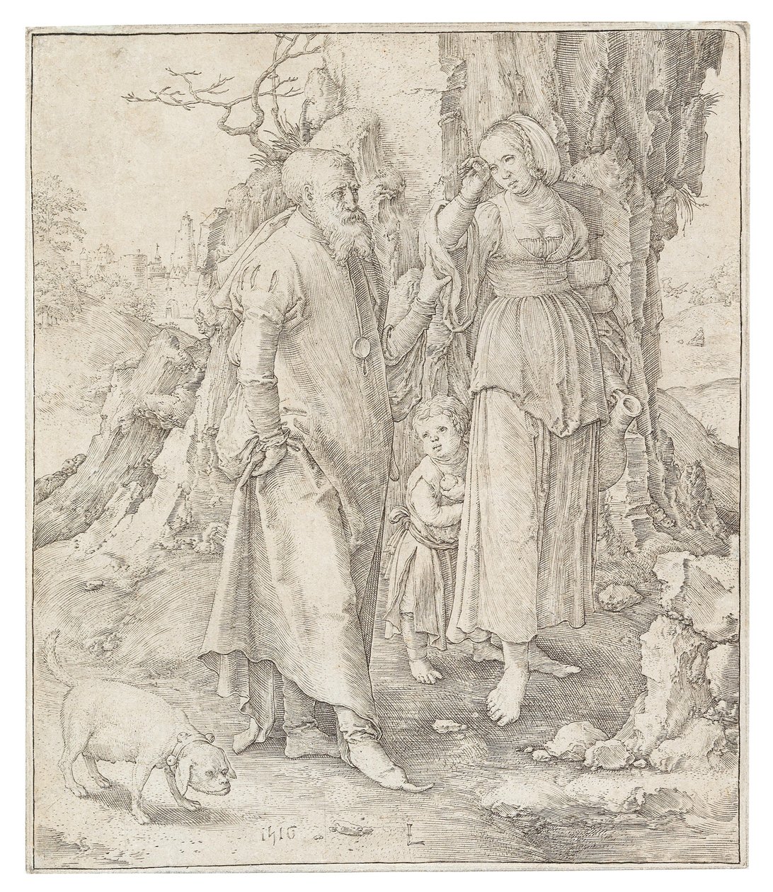 Die Verstoßung der Hagar von Lucas Leyden van