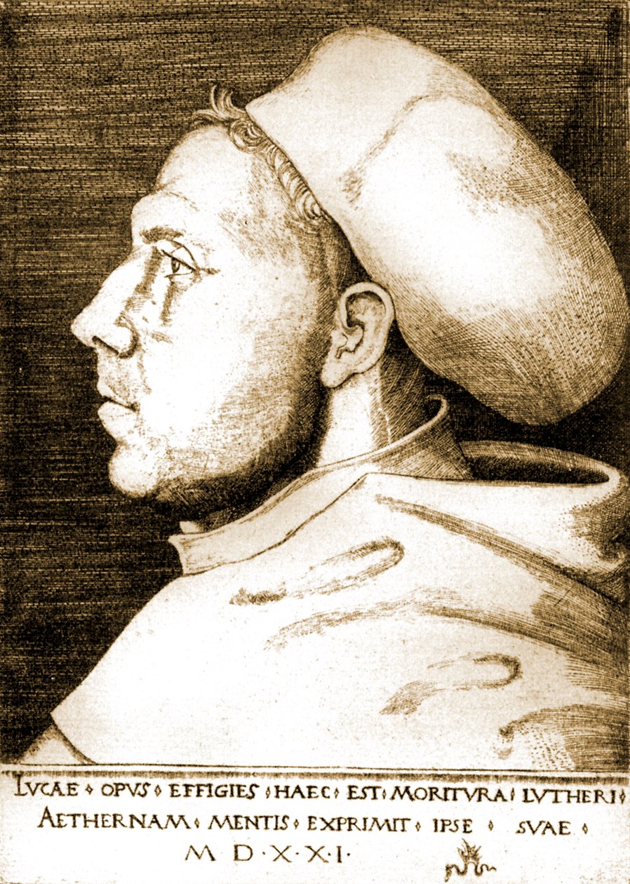 Martin Luther als Mönch von Lucas the Elder Cranach