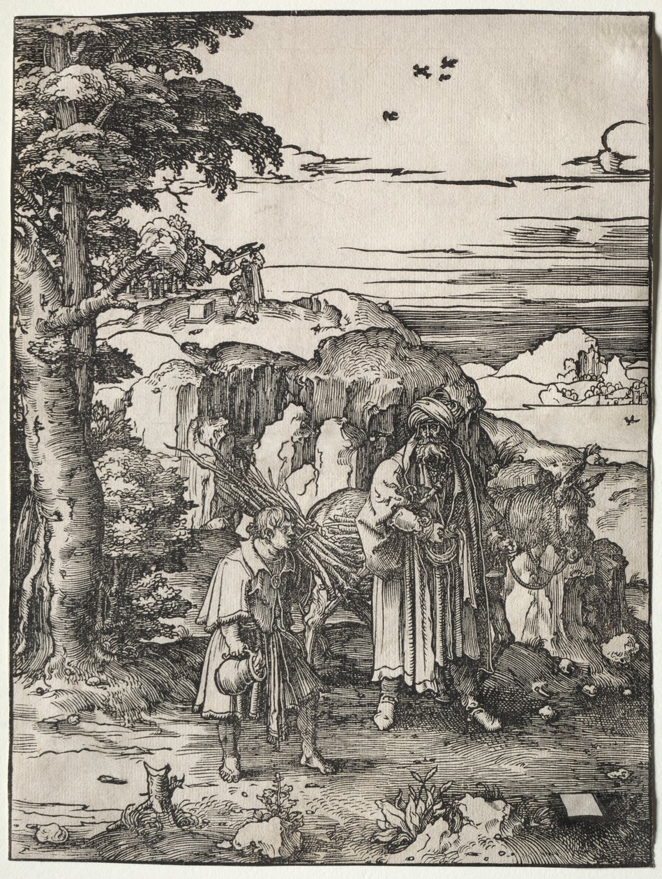 Abraham geht, um Isaak zu opfern, 1517-1519 von Lucas van Leyden
