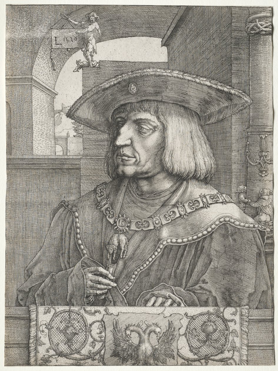 Kaiser Maximilian I., 1520 von Lucas van Leyden