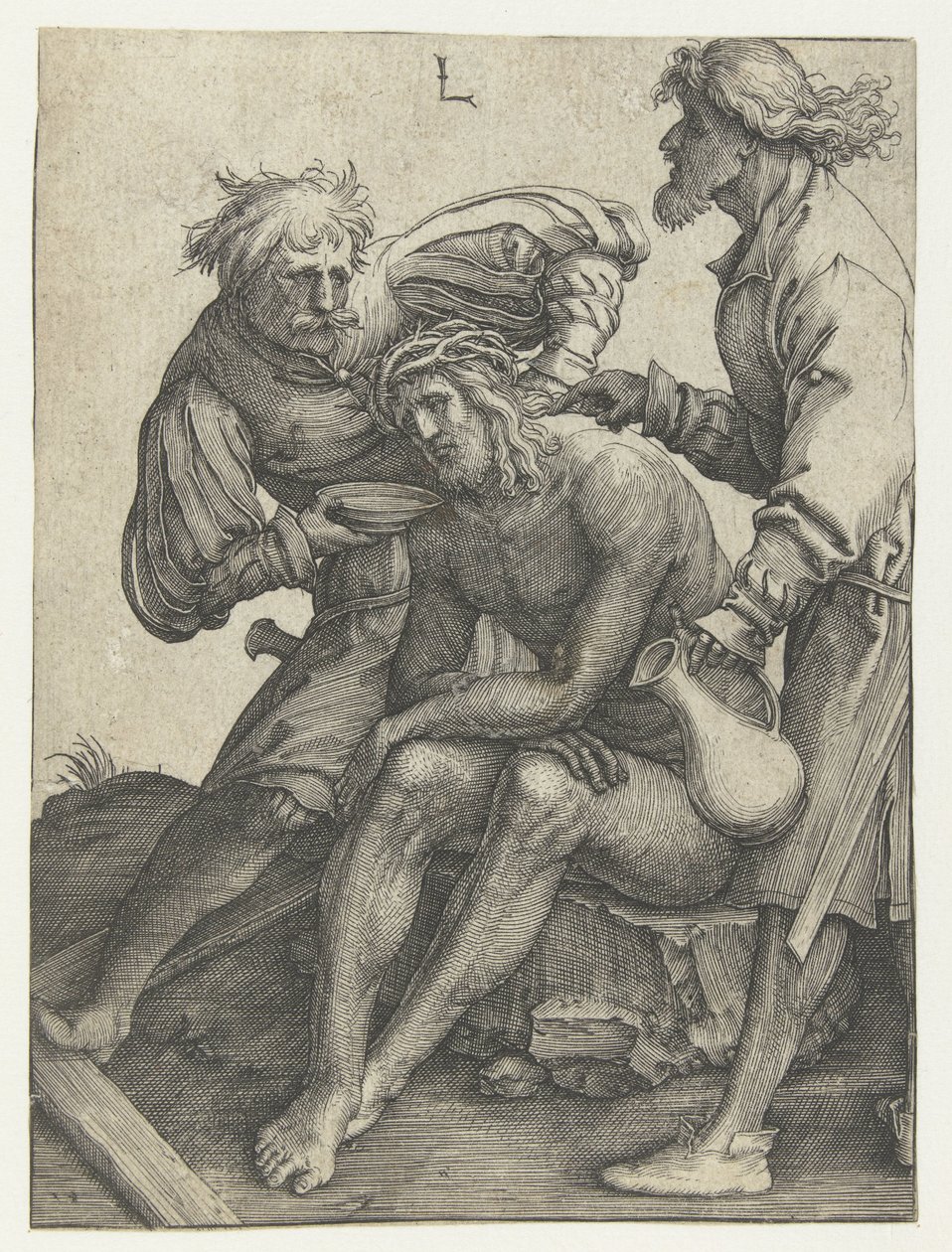 Soldaten geben Christus zu trinken von Lucas van Leyden