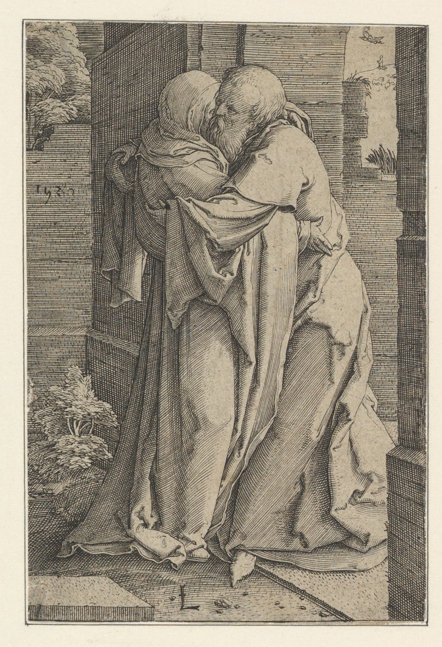 St. Joachim umarmt St. Anna von Lucas van Leyden