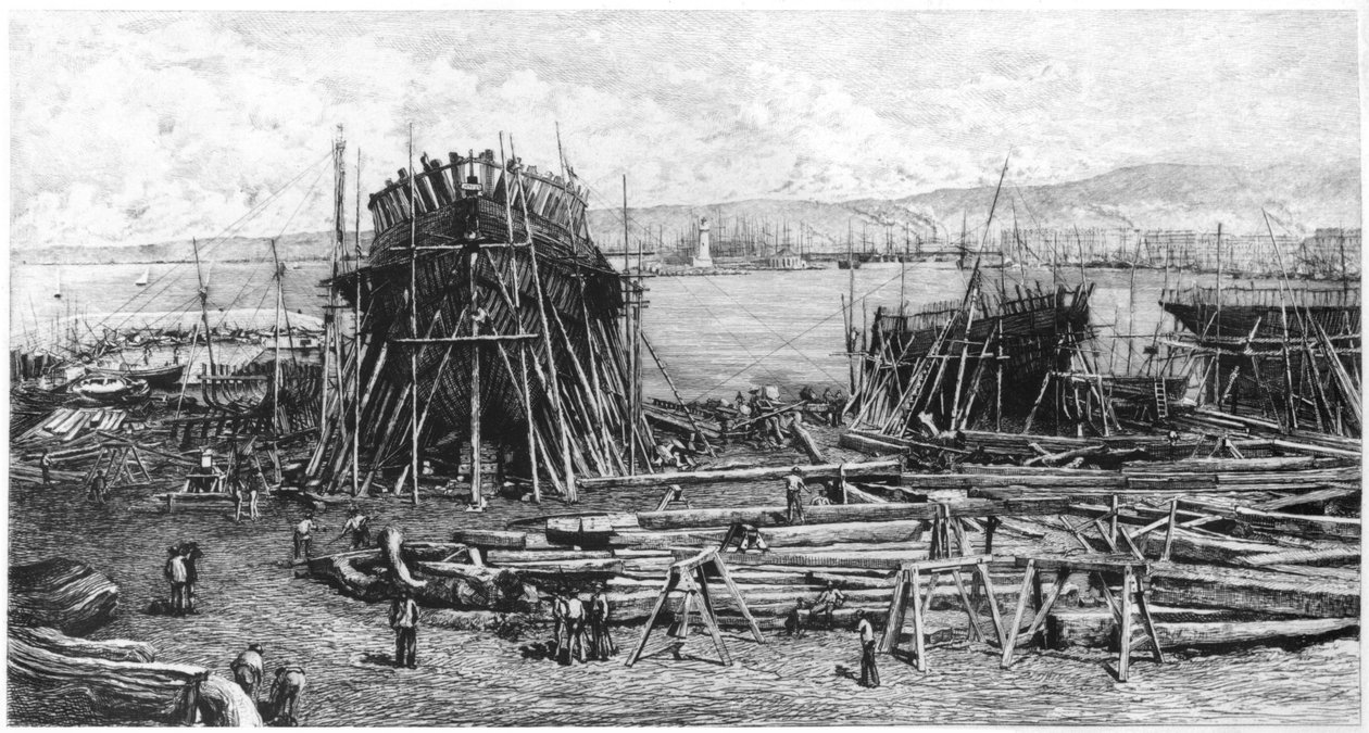 Werften des Pharo in Marseille, 1834 von Lucien Marcelin Gautier
