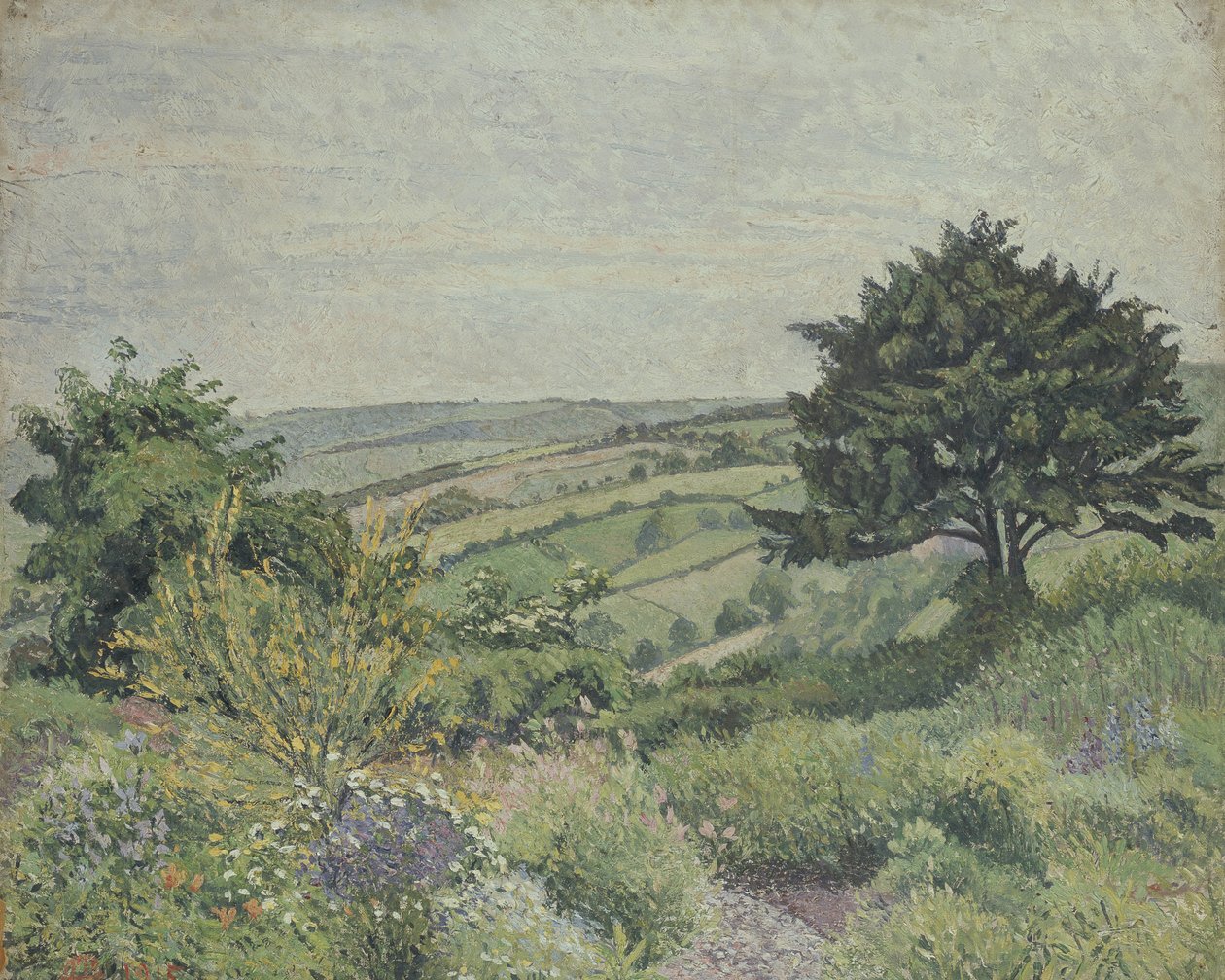 Der Cottage-Garten, Fischteich, 1915 von Lucien Pissarro