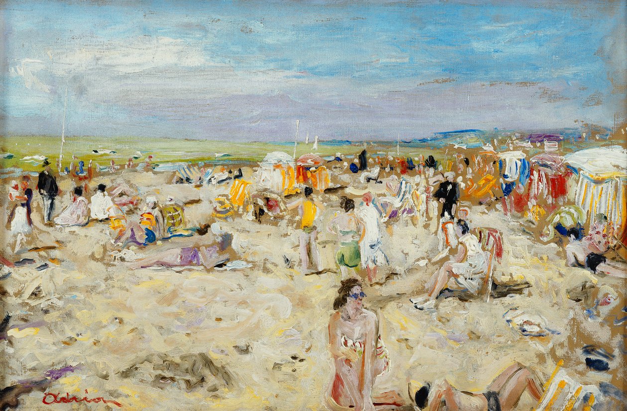 Am Strand; Sur la Plage von Lucien Adrion