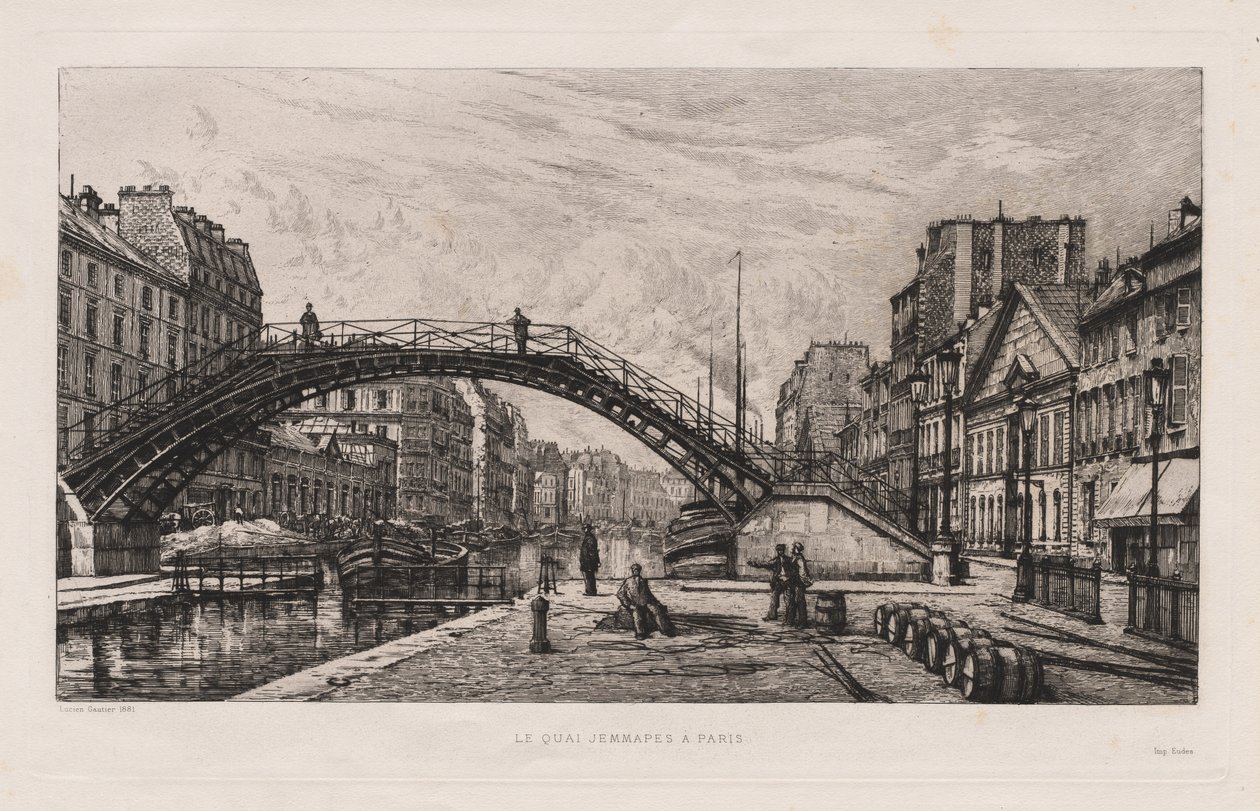 Le Quai Jemmapes in Paris, 1881 von Lucien Gautier