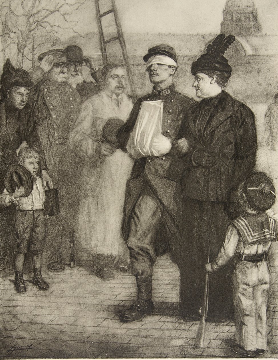 Begrüßung der Verwundeten von Lucien Hector Jonas
