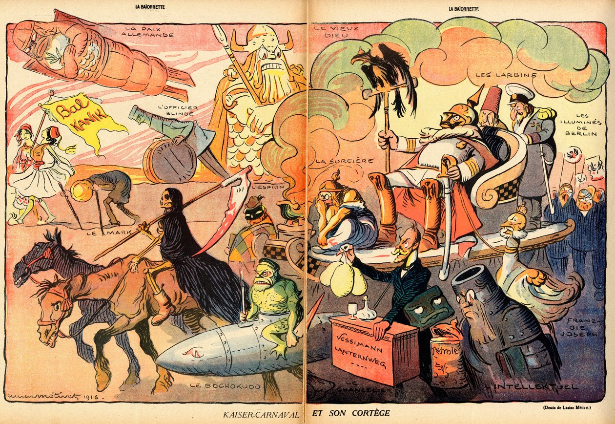 La Baionnette, Satirisch in Farben von Lucien Metivet