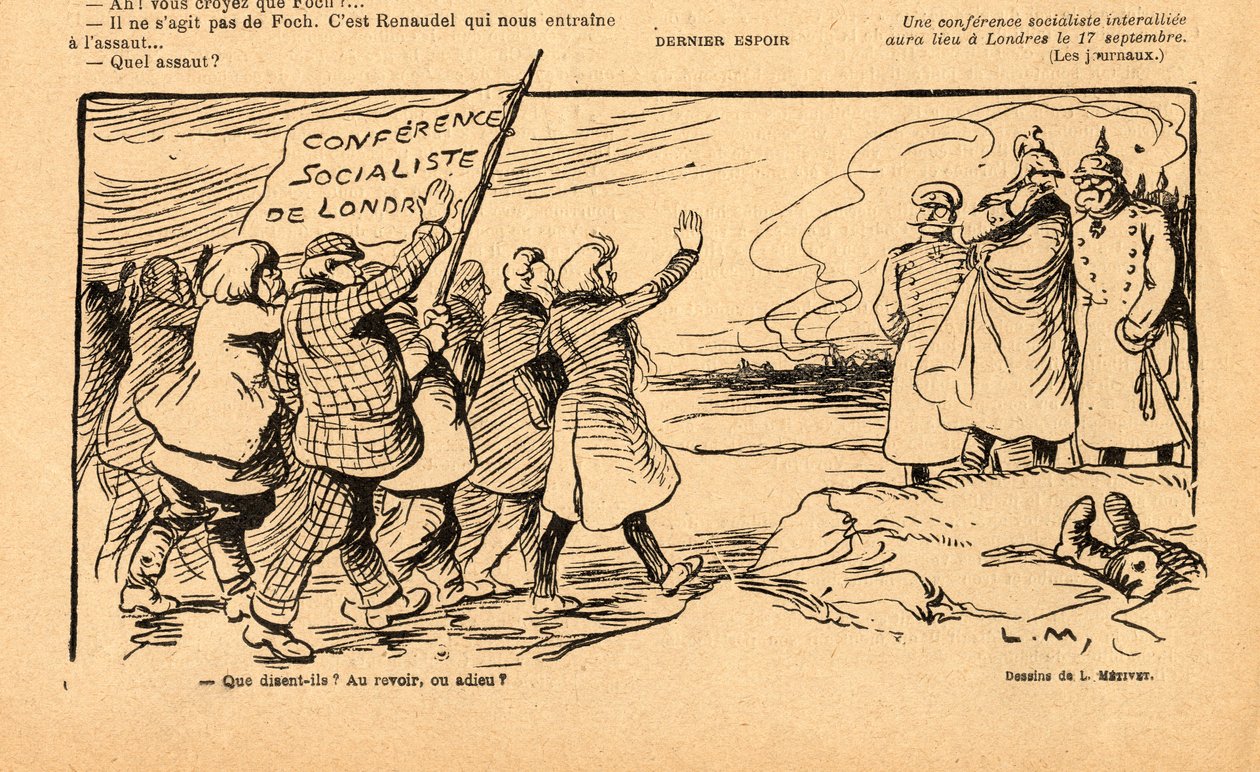 Le Rire rouge, Satirisch in Schwarz-Weiß von Lucien Metivet