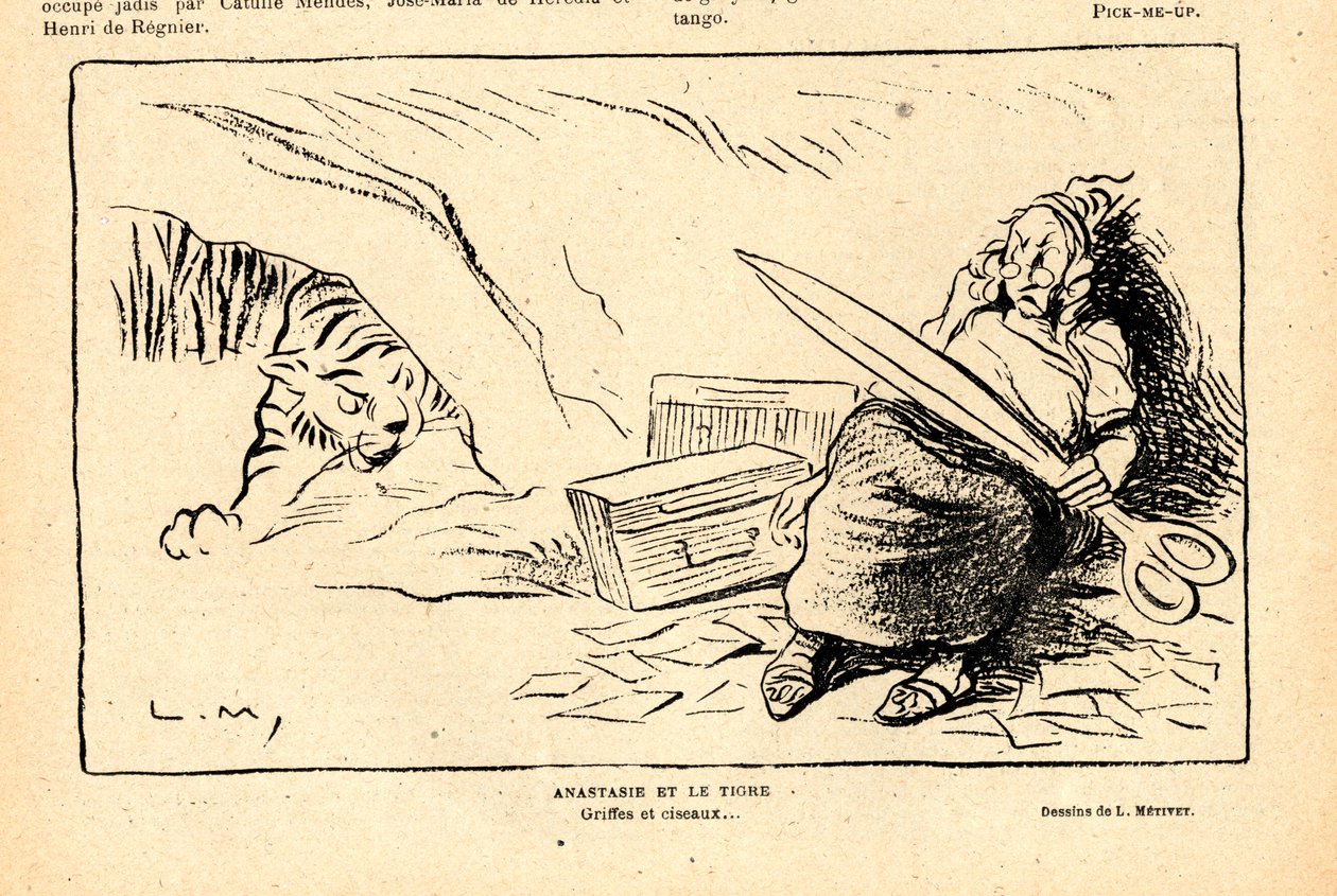 Le Rire rouge, Satire in Schwarz-Weiß von Lucien Metivet