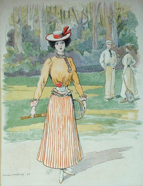 Tennis-Outfit von Lucien Metivet