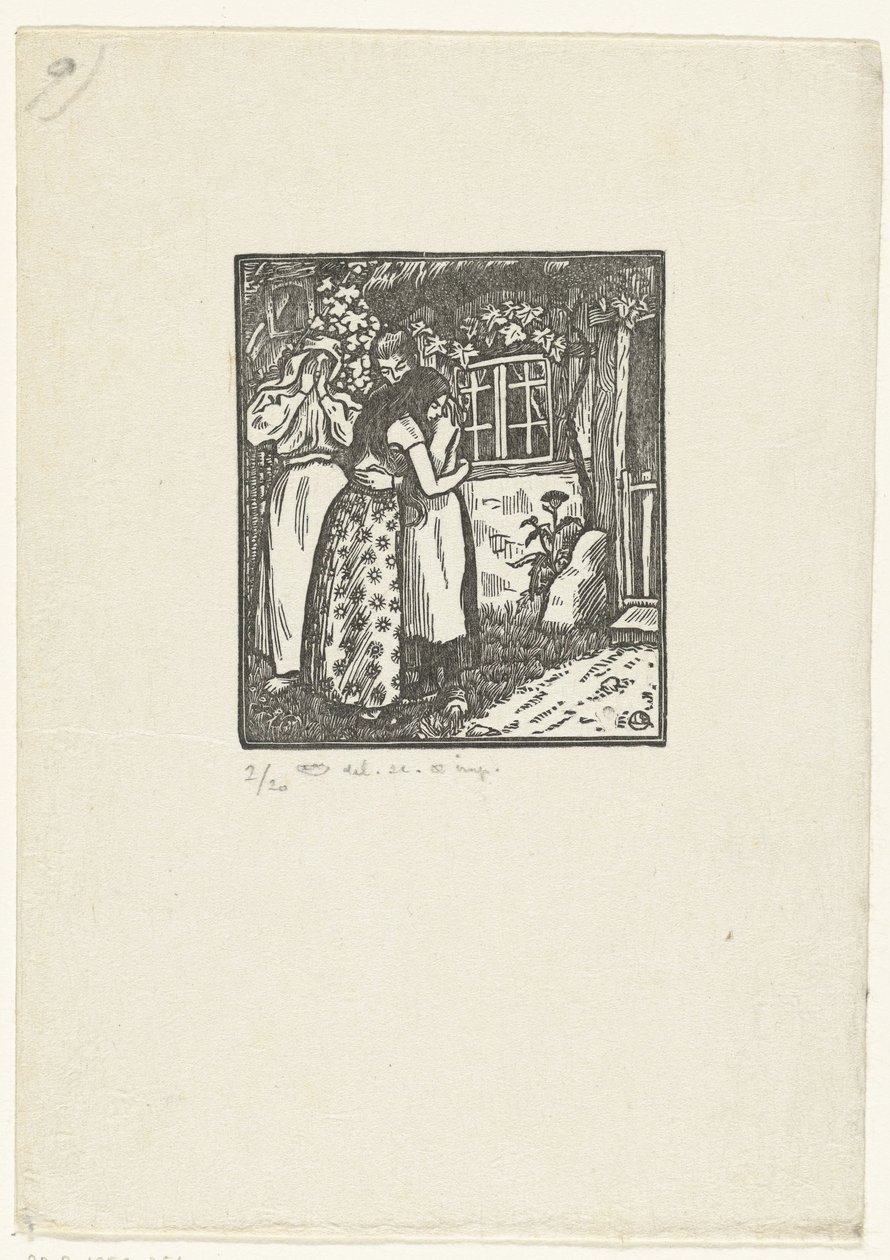 Ruth und Naomi umarmen sich von Lucien Pissarro